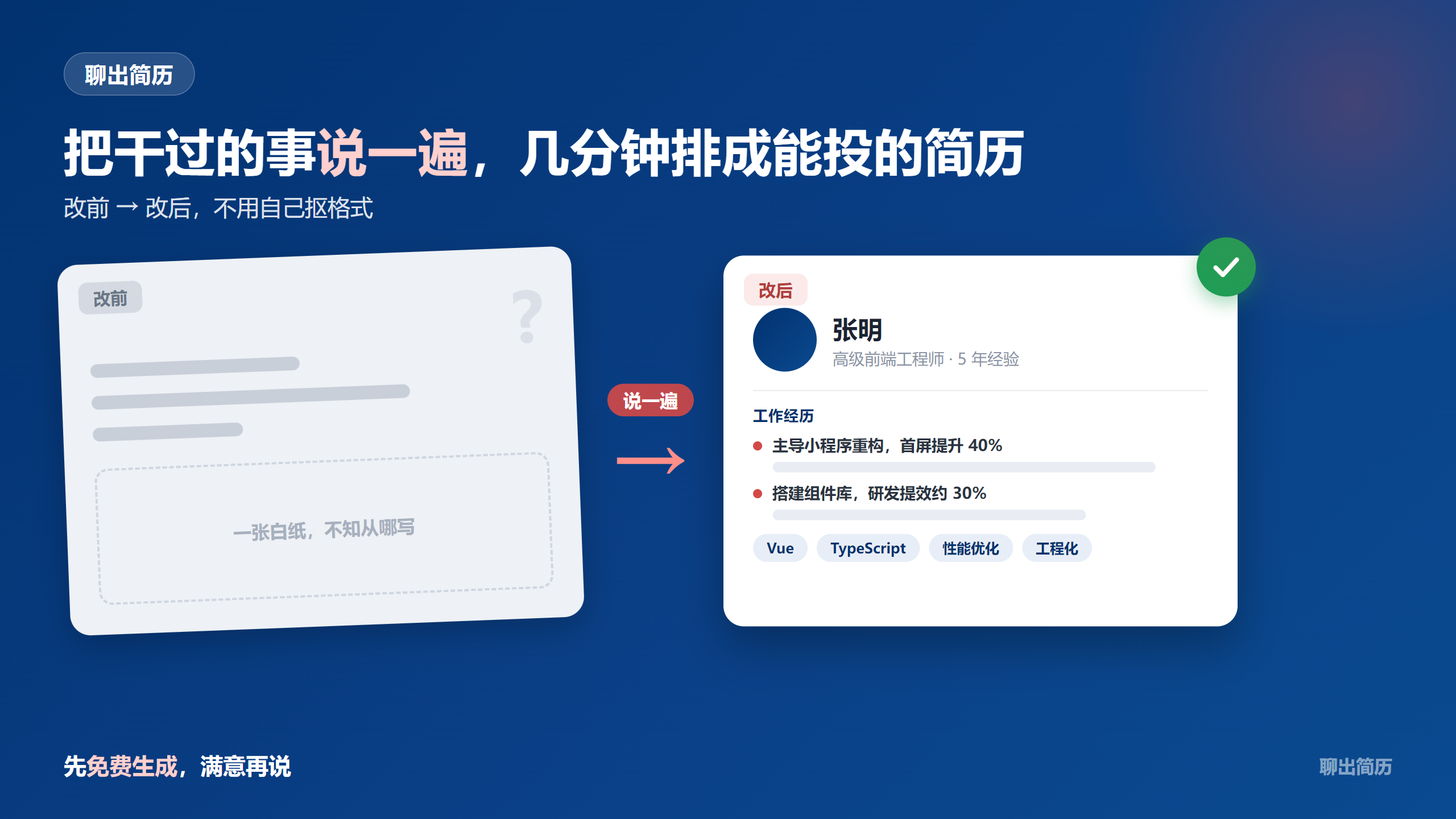 几分钟排成能投的简历